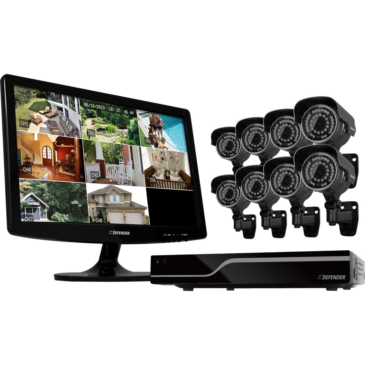 Defender Complete DIY Security System - 500 GB HDD