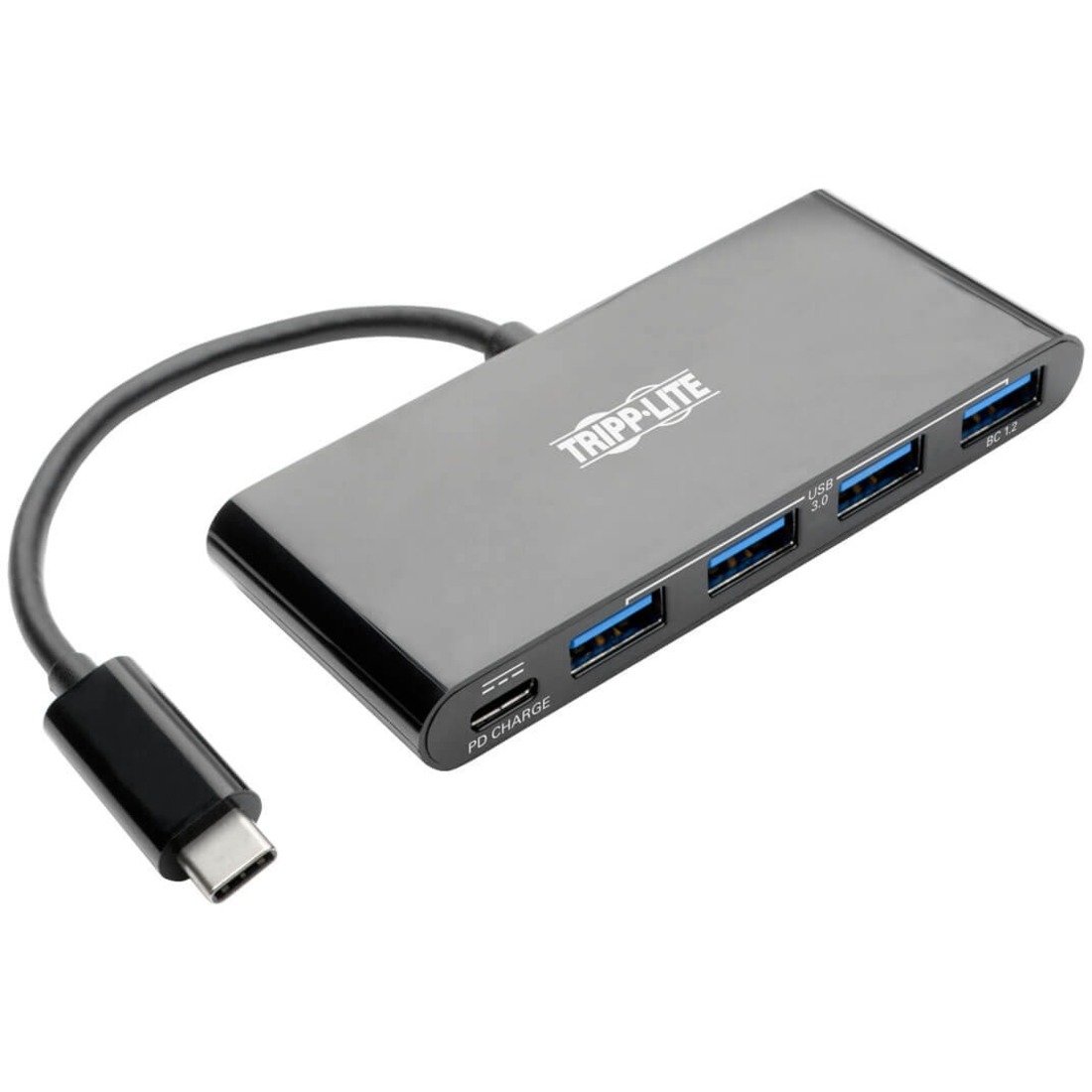 Tripp Lite by Eaton 4-Port USB-C Hub with Power Delivery USB-C to 4x USB-A Ports USB 3.0 Black